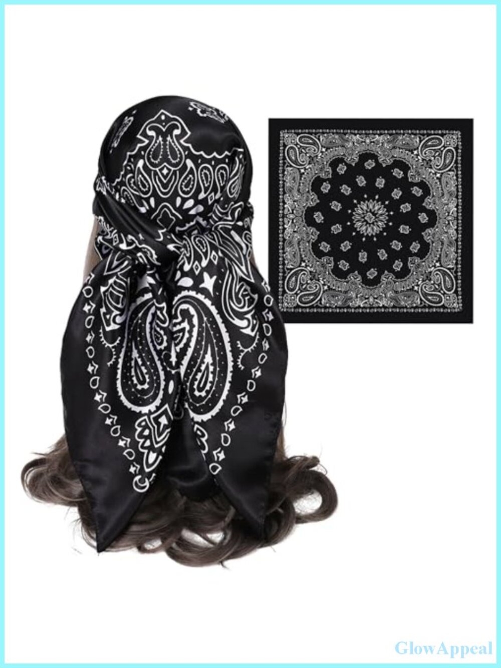 Silky Satin 35x35 Square Head Scarf Wrap Bandana Hair Bonnet Accessory